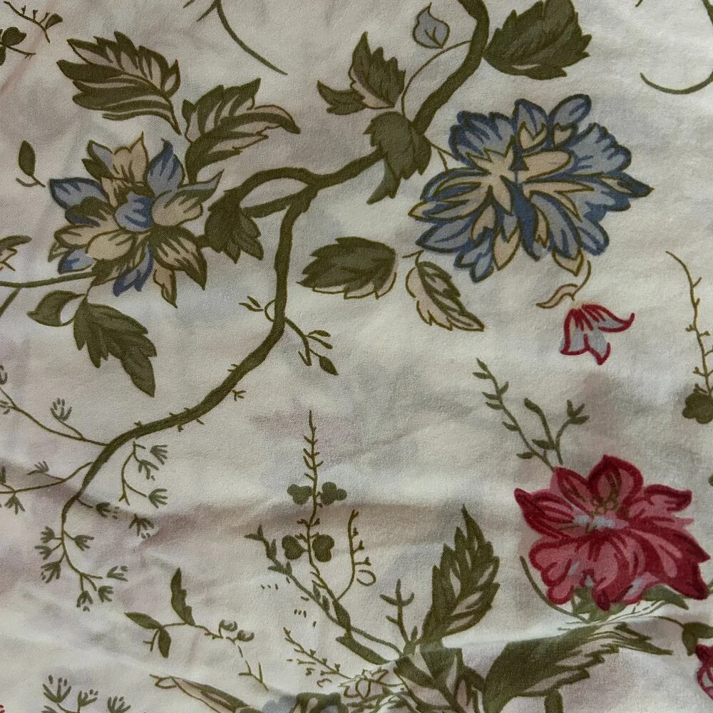 Pottery Barn Vine/Floral Queen/Full Organic Cotton Bedding Set